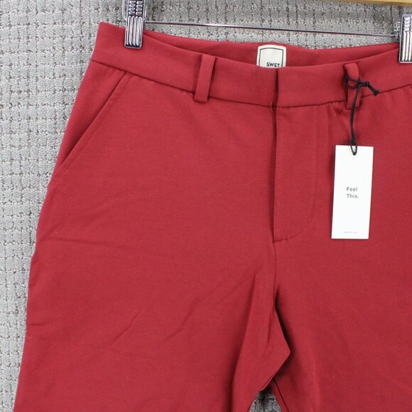Swet Tailor Chino Shorts Mens Size 28 Red Solid Casual Soft Outdoor NWT - Picture 3 of 9
